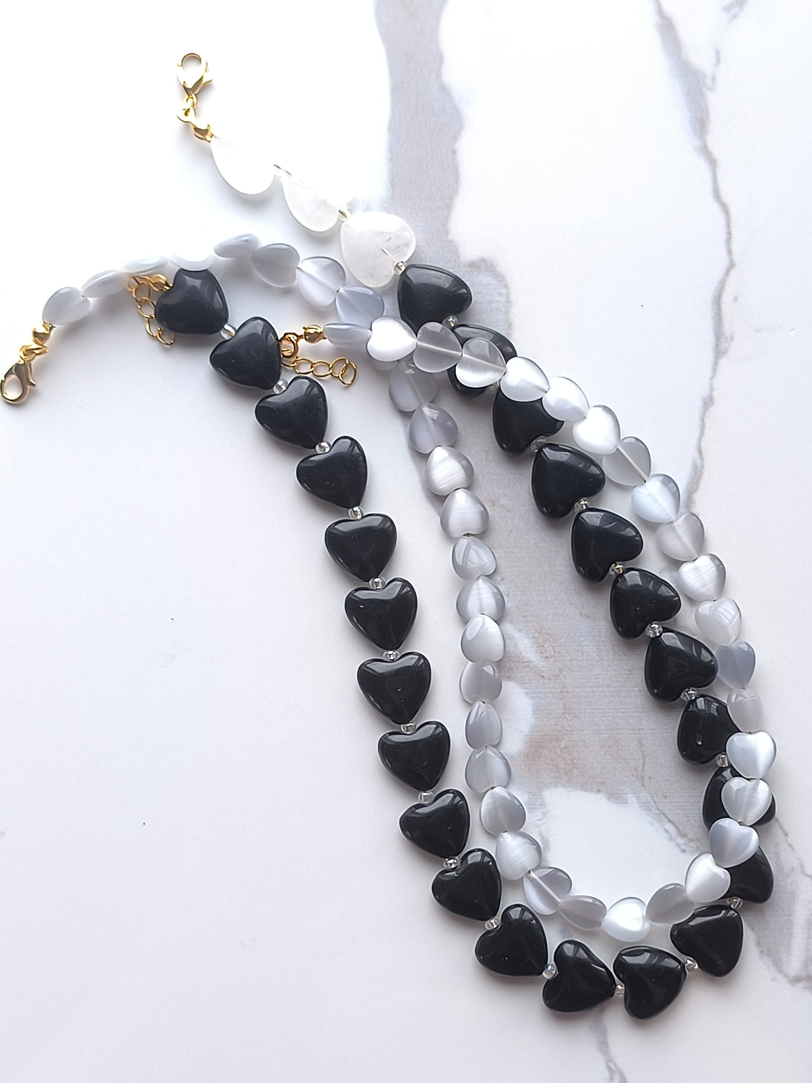 Amour Fin | Grey Heart Necklace