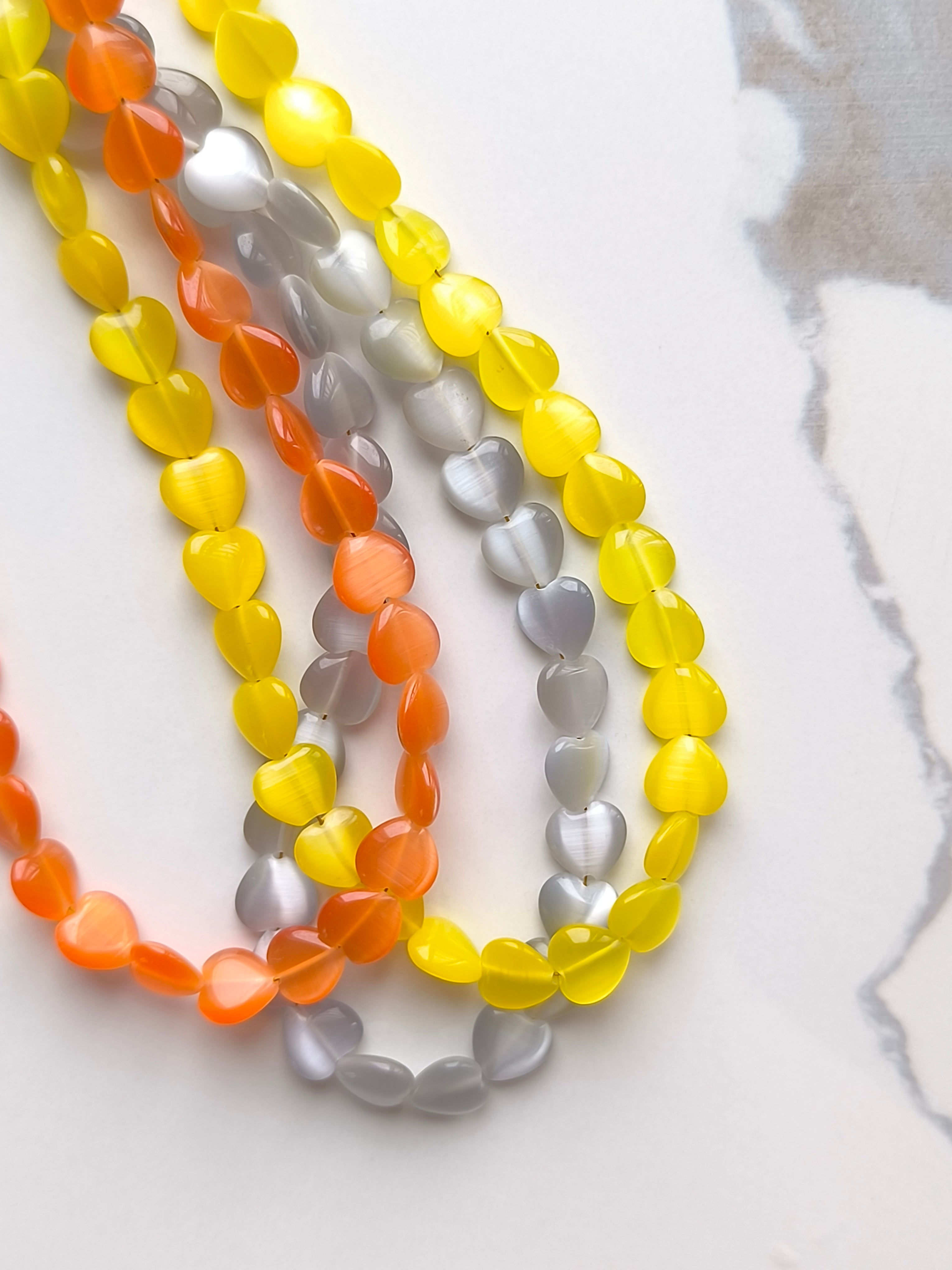 Amour Fin | Orange Heart Necklace