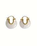Hoops White Earrings