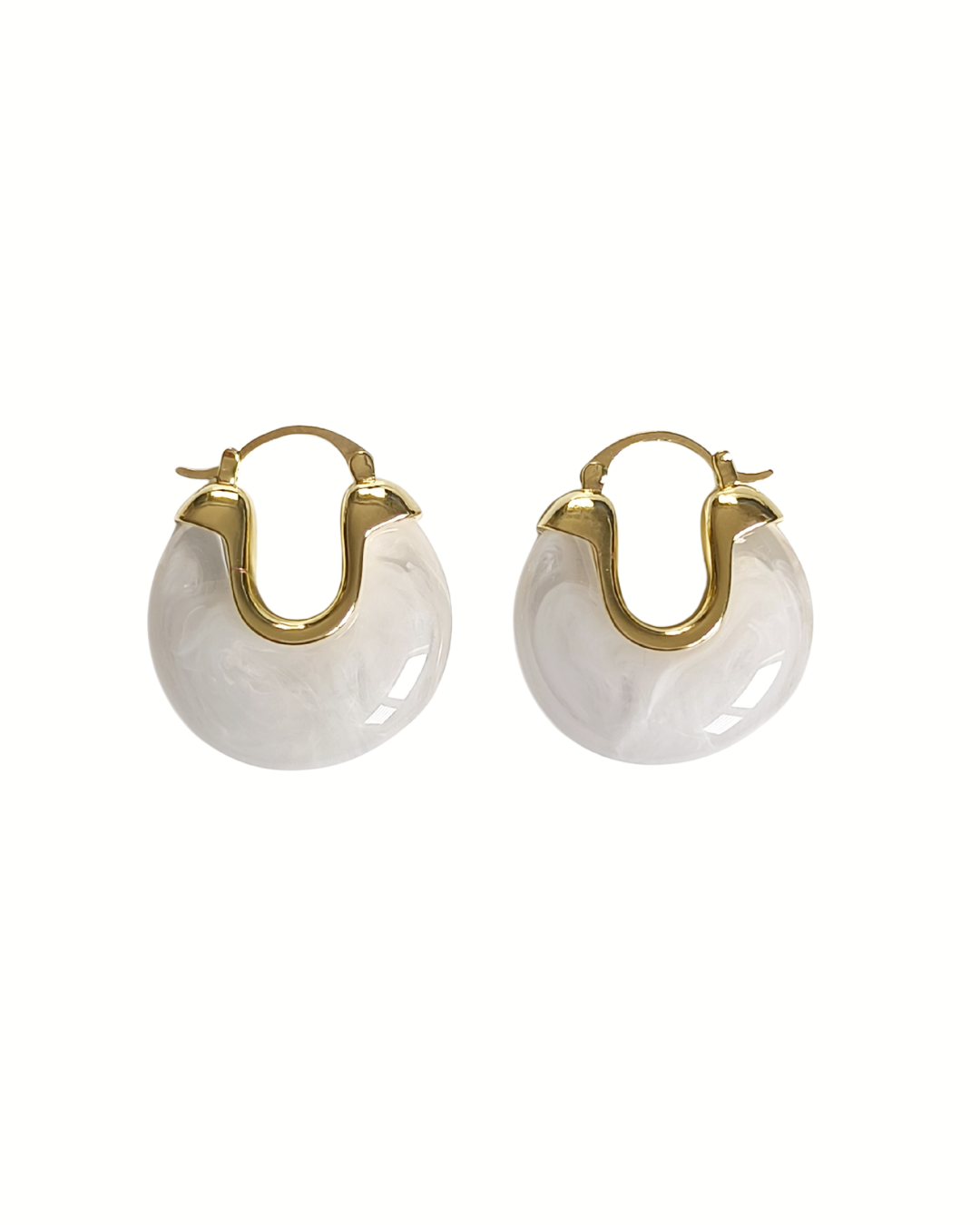 Hoops White Earrings