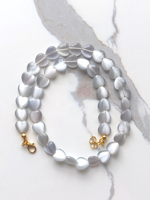 Amour Fin | Grey Heart Necklace