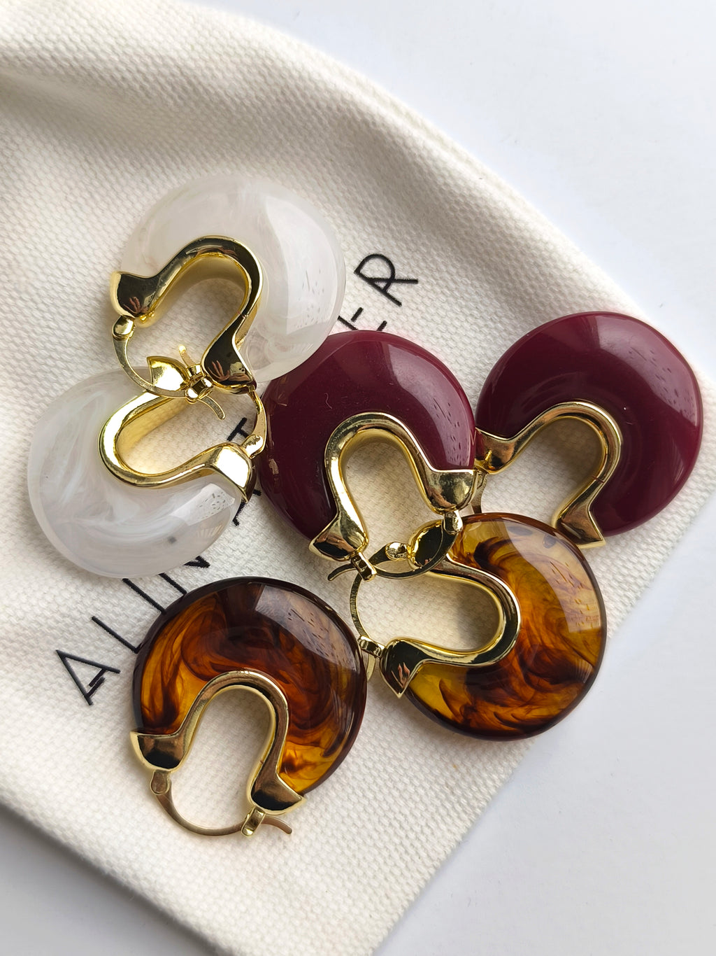 Hoops Burgundy Earrings