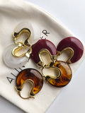 Hoops Burgundy Earrings