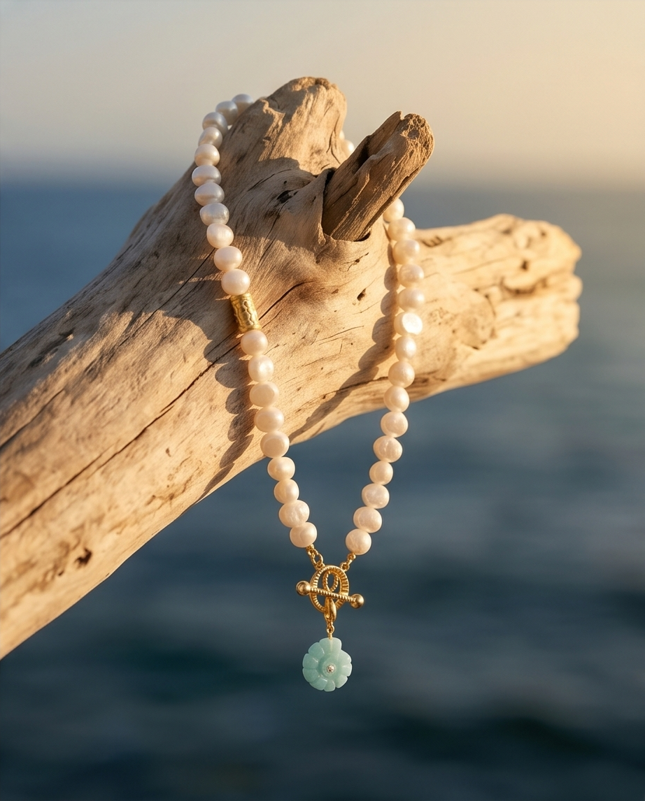 Solune Pearl&Turquoise Necklace